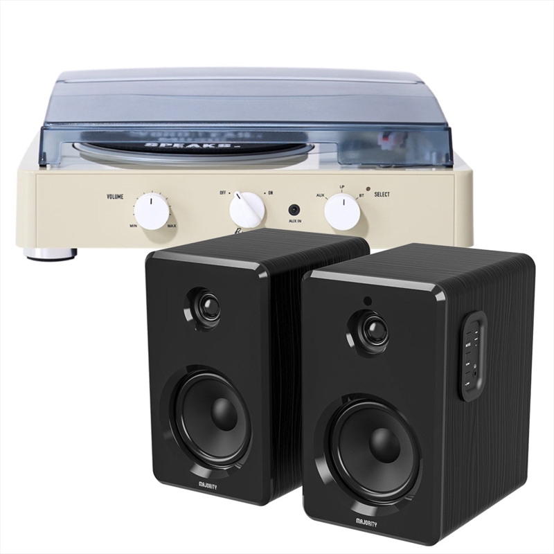 Gadhouse Brad MKII Record Player - Ivory + Bundled Majority D40 Bluetooth Speakers/Product Detail/Turntables