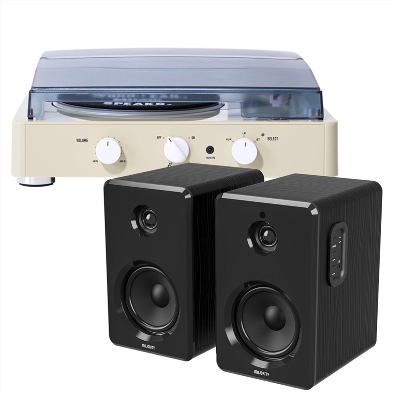 Gadhouse Brad MKII Record Player - Ivory + Bundled Majority D40 Bluetooth Speakers/Product Detail/Turntables