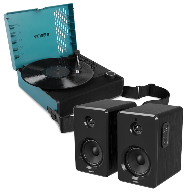 Victrola Revolution Go Turntable - Blue + Bundled Majority D40 Bluetooth Speakers/Product Detail/Turntables