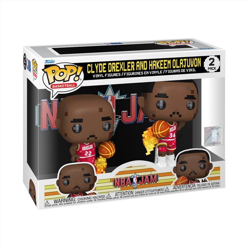 NBA JAM: Rockets - Clyde Drexler & Hakeem Olajuwon 8-Bit Pop! Vinyl 2 Pack/Product Detail/Sport