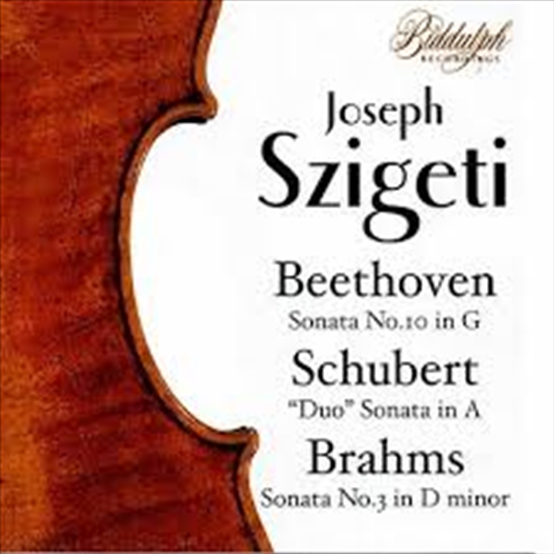 Szigeti Conducts Beethoven Schubert Brahms Heiss/Product Detail/Classical