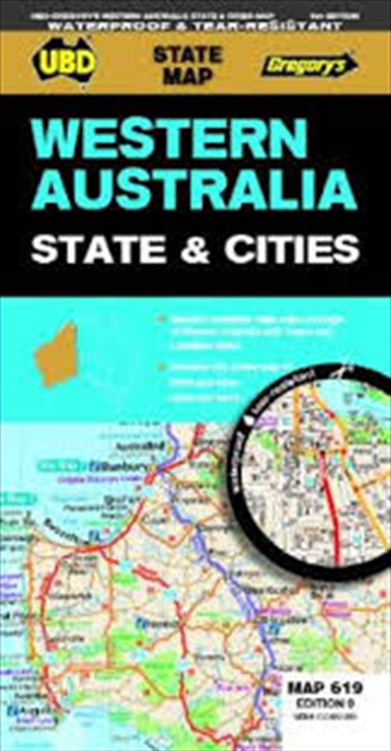 Western Australia State & Cities Map 619 9th ed waterproof/Product Detail/Geography