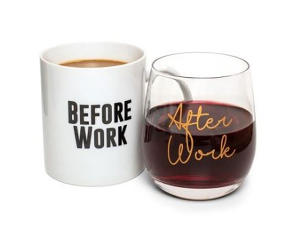 Thumbs Up!- Before Work After Work Mug and Wine Glass Set/Product Detail/Drinkware