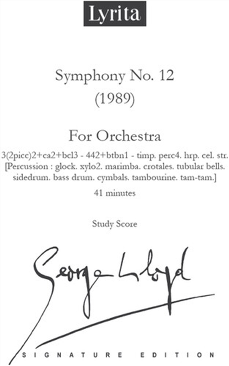 Symphony No. 12 - Study Score/Product Detail/Classical