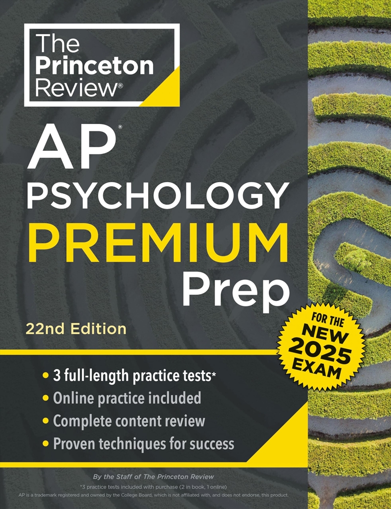 Princeton Review Ap Psychology Premium Prep, 22Nd Edition: For The New 2025 Exam: 3 Practice Tests +/Product Detail/Science