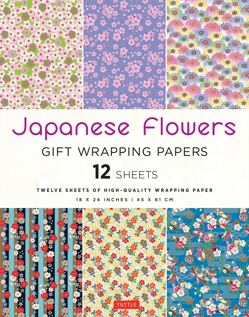 Japanese Flowers Gift Wrapping Papers 12 sheets/Product Detail/Party Accessories