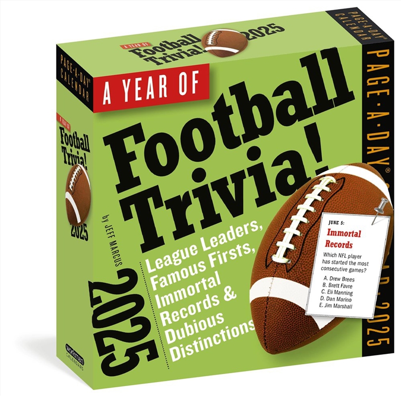 Year of Football Trivia! Page-A-Day Calendar 2025/Product Detail/Sport & Recreation