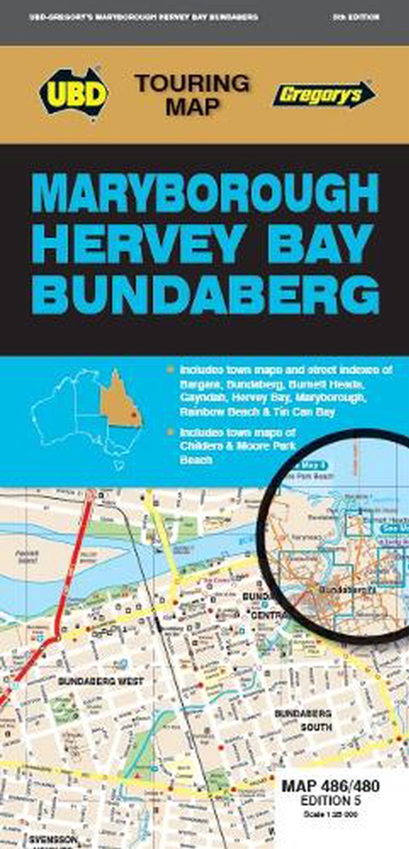 Maryborough Hervey Bay Bundaberg Map 486/480 5th/Product Detail/Travel & Holidays