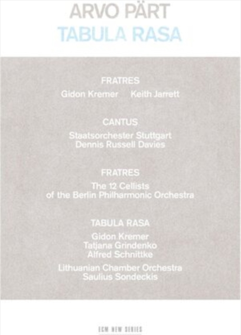 Arvo Part: Tabula Rasa/Product Detail/Classical