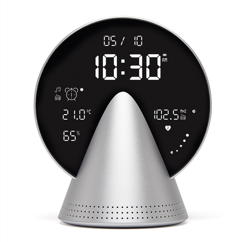 Lexon Conic Radio Alarm Clock With Fm & Built-In Bluetooth Speaker - Alu Polish/Product Detail/Clocks