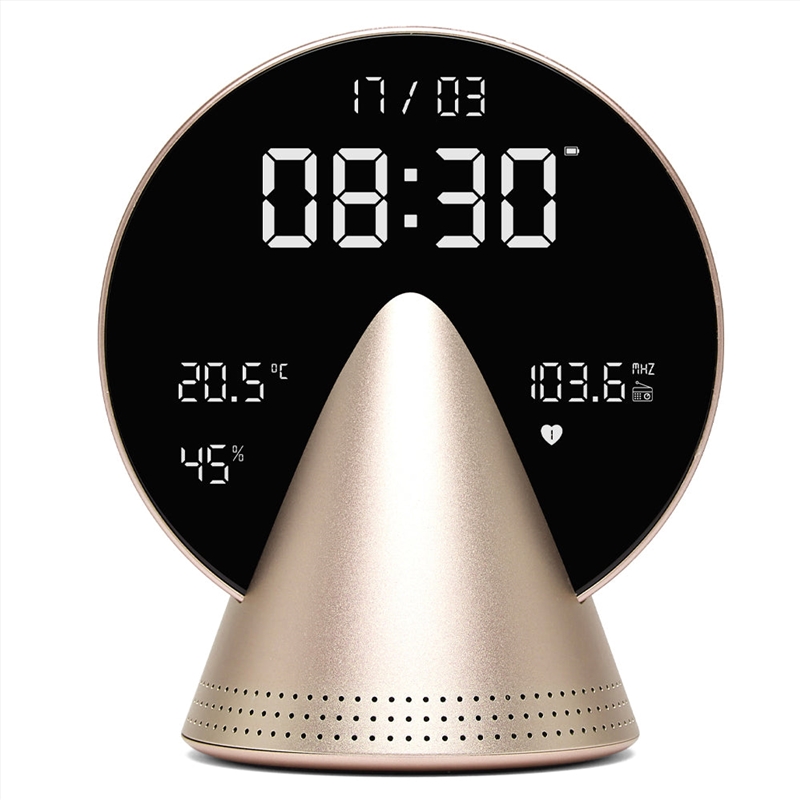 Lexon Conic Radio Alarm Clock With Fm & Built-In Bluetooth Speaker - Gold/Product Detail/Clocks