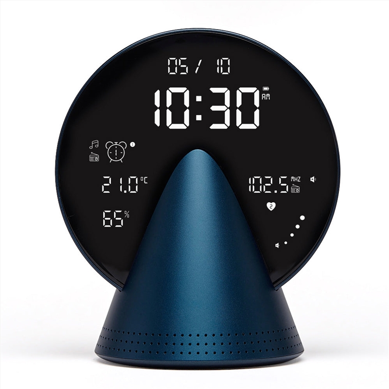 Lexon Conic Radio Alarm Clock With Fm & Built-In Bluetooth Speaker - Blue/Product Detail/Clocks
