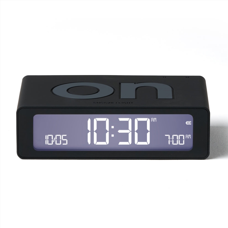 Lexon Flip Mini Reversible Alarm Clock - Black/Product Detail/Clocks
