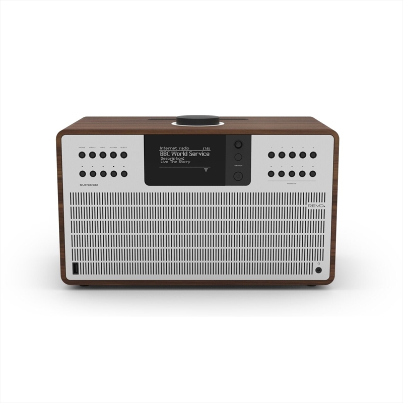 Revo SuperConnect Walnut Internet Radio with Spotify Connect, DAB+, FM and Bluetooth - Walnut Silver/Product Detail/Speakers