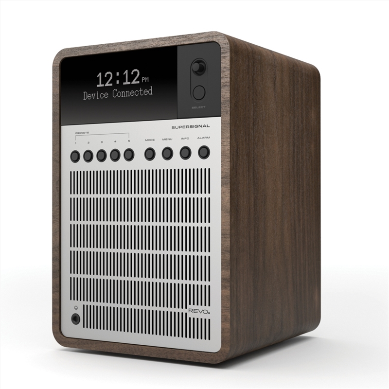 Revo SuperSignal Walnut Tabletop Radio with DAB+, FM and Bluetooth - Walnut Silver/Product Detail/Speakers