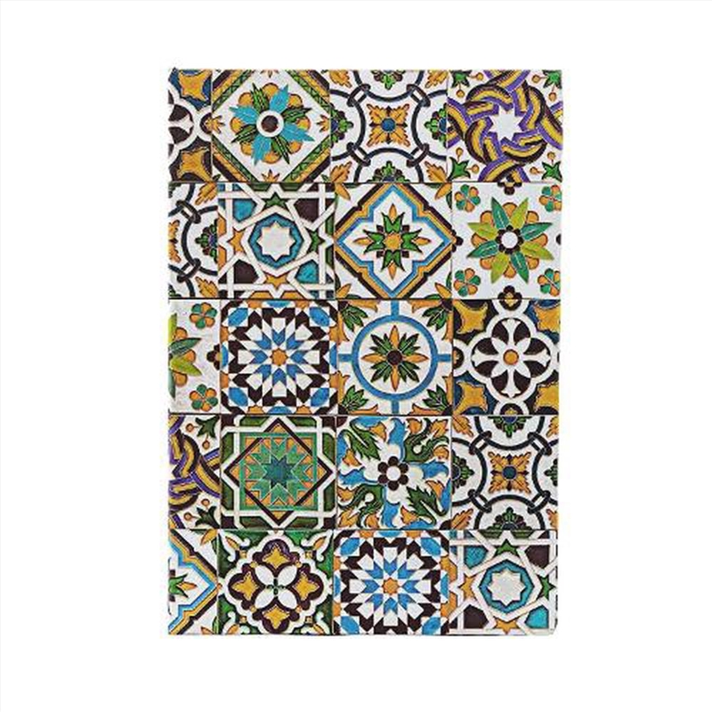 Porto (Portuguese Tiles) Midi Dot-Grid Hardback Journal (Elastic Band Closure)/Product Detail/Notebooks & Journals