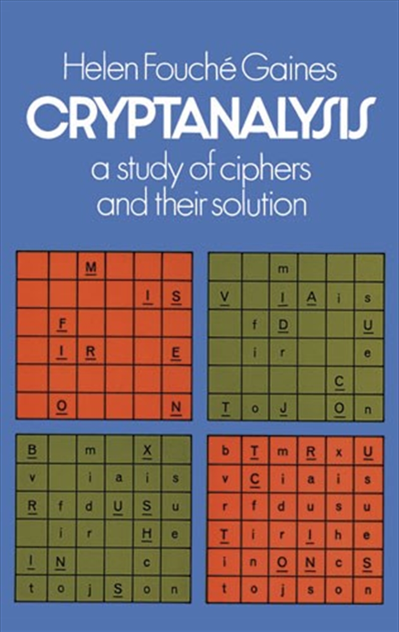 Cryptanalysis: A Study of Ciphers and Their Solution/Product Detail/Adults Activity Books