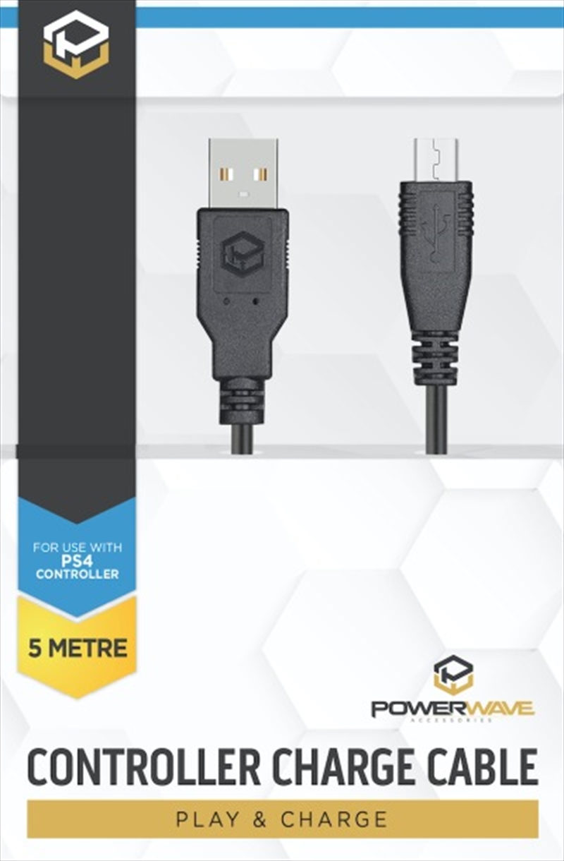 Powerwave PS4 5M Controller Charge Cable/Product Detail/Consoles & Accessories