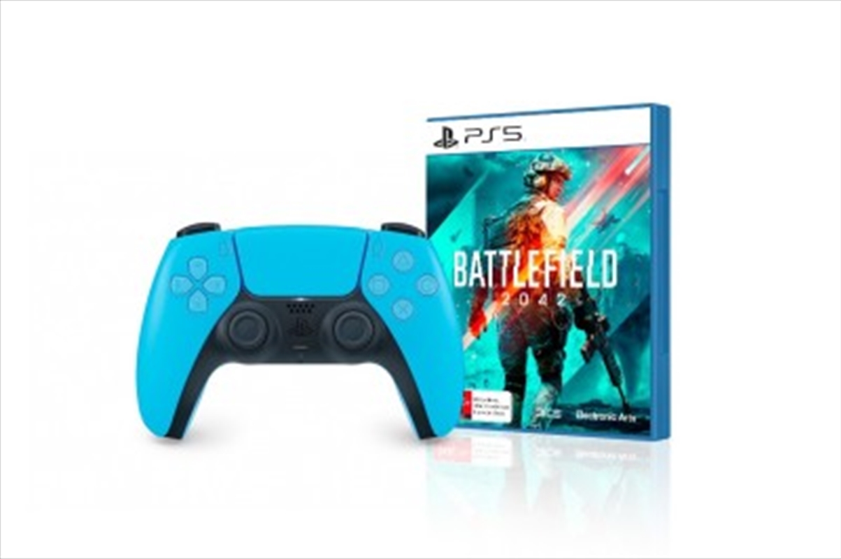 PlayStation 5 DualSense Controller Starlight Blue and Battlefield 2042 Bundle/Product Detail/Consoles & Accessories