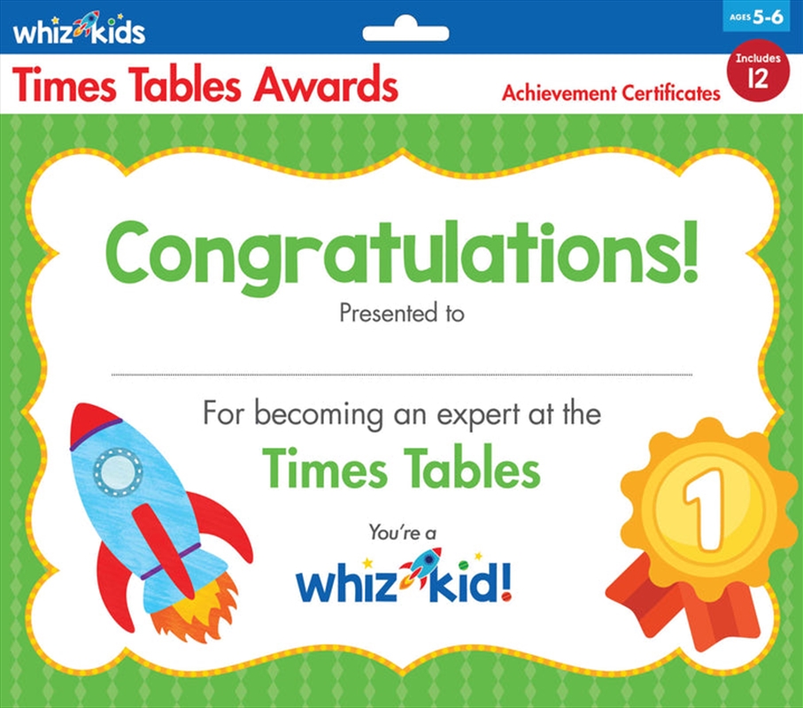 Whiz Kids - Times Table Awards/Product Detail/Stationery