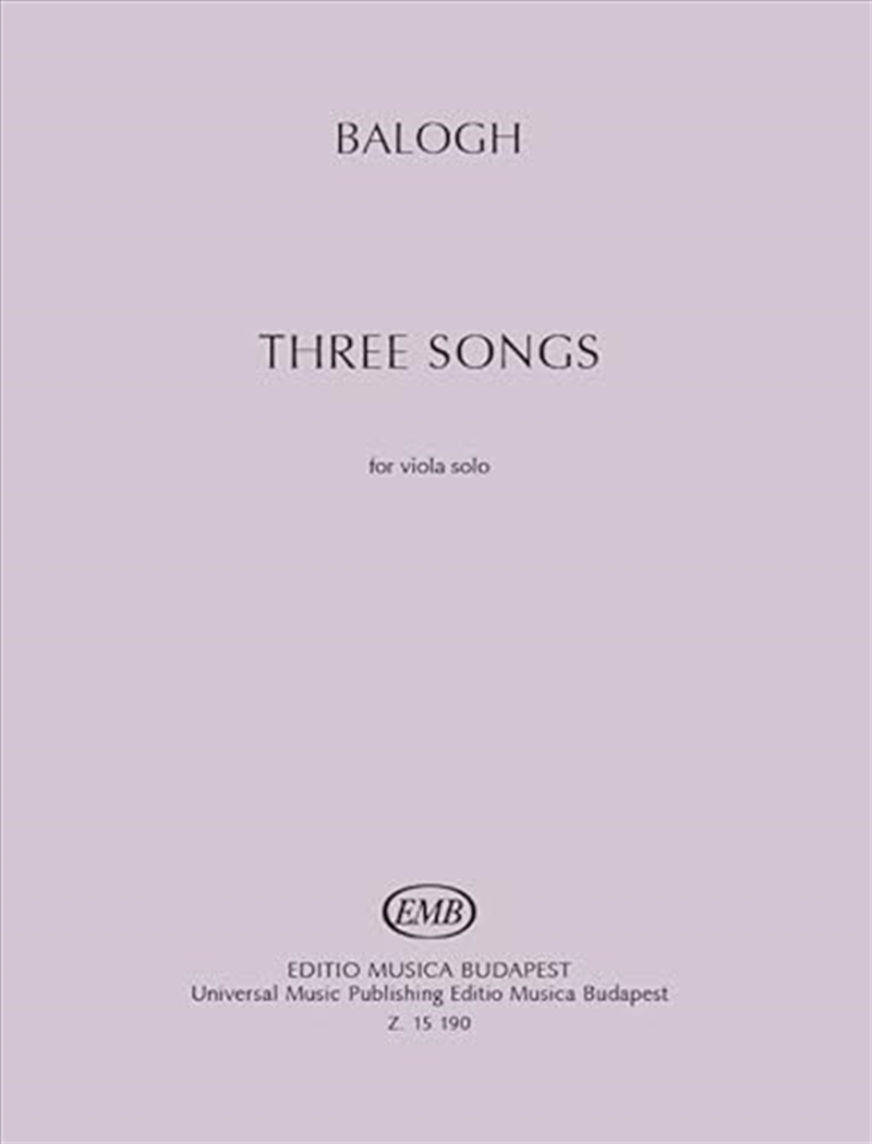 Three Songs For Solo Viola/Product Detail/Arts & Entertainment