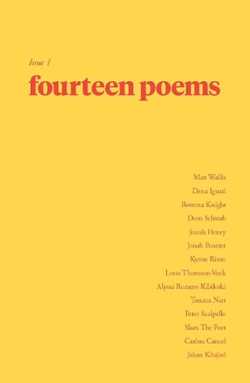 Fourteen Poems: Issue One/Product Detail/Poetry