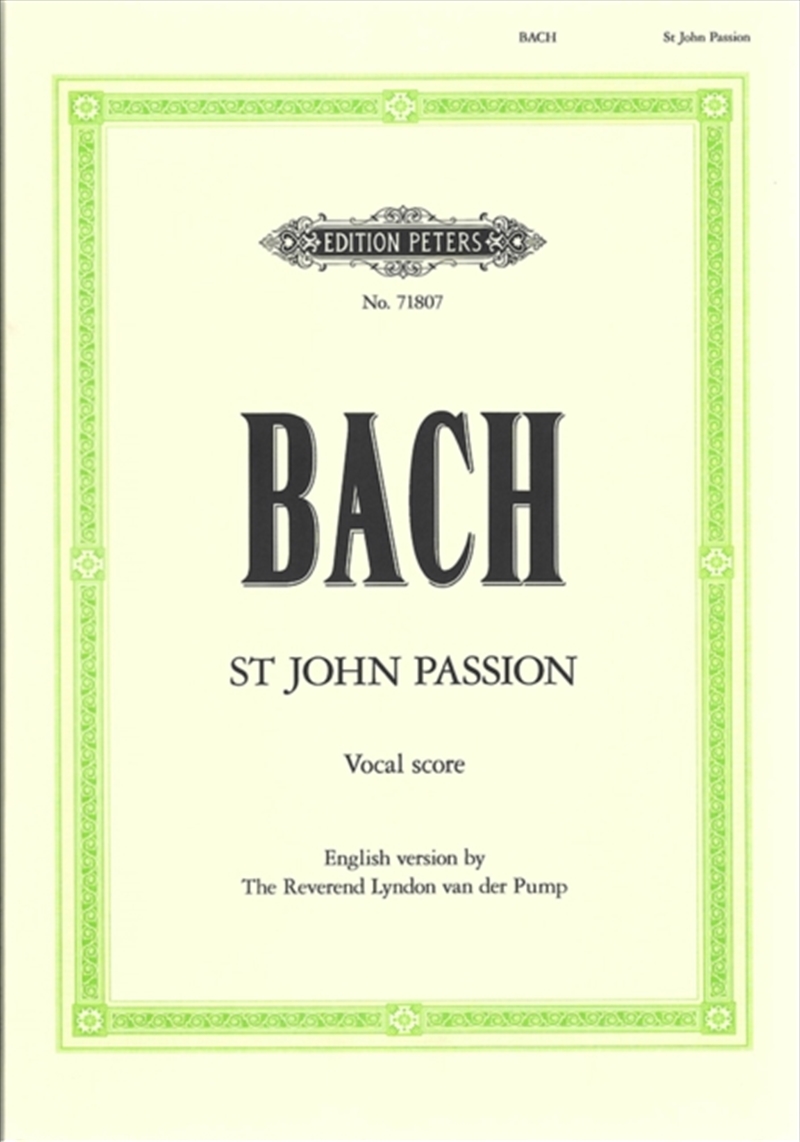 St. John Passion Bwv 245 (Vocal Score In English)/Product Detail/Arts & Entertainment