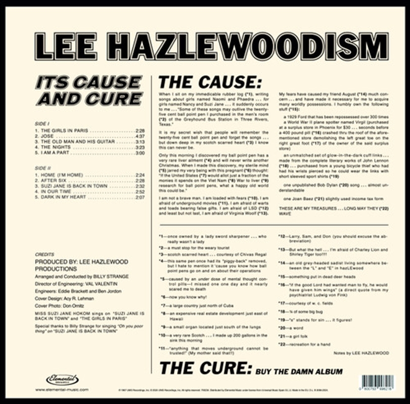 Lee Hazlewoodism - Its Cause & Cure/Product Detail/Country