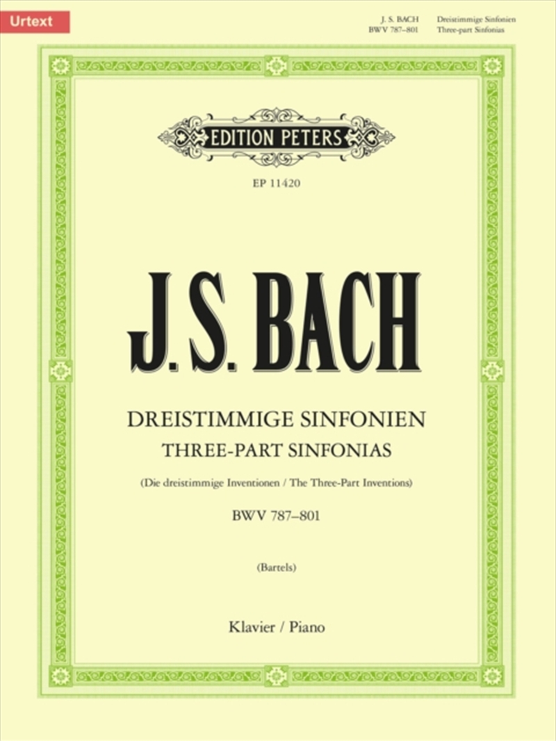 Three-Part Sinfonias (Inventions) Bwv 787-801 For Piano/Product Detail/Arts & Entertainment