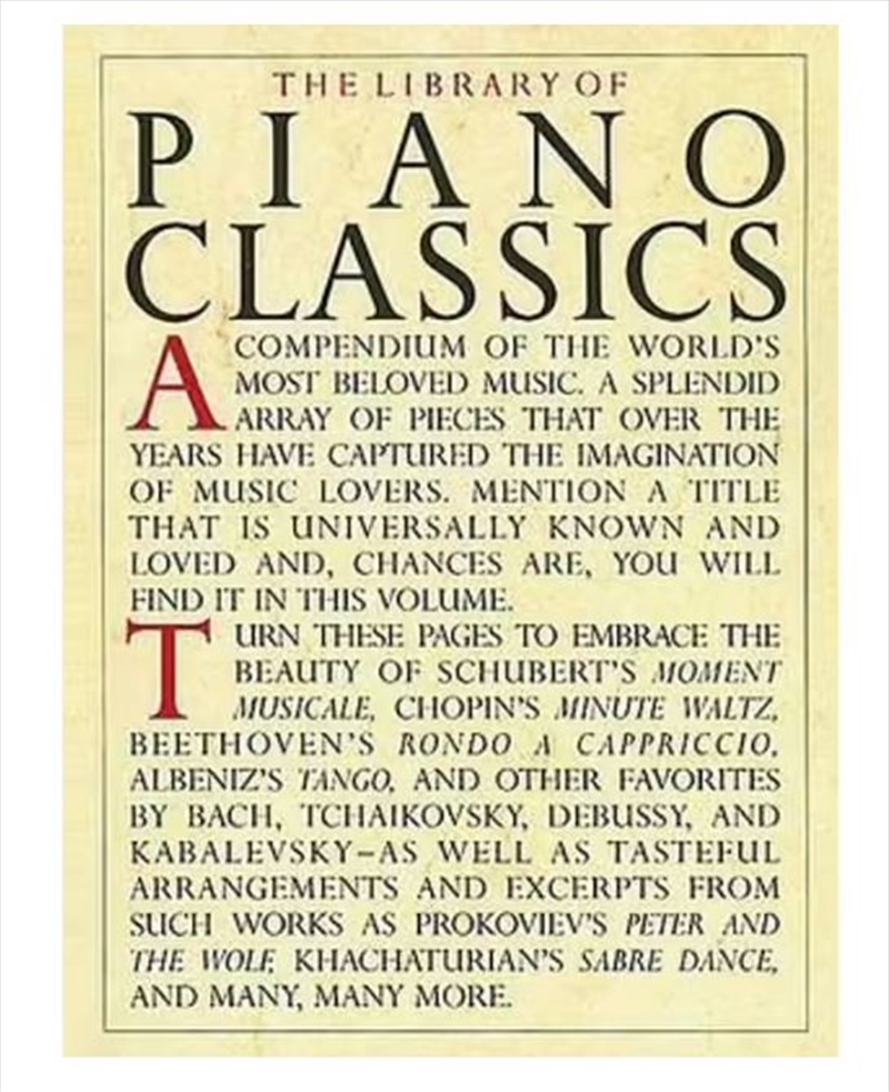 Library Of Piano Classics  - Piano Solo/Product Detail/Arts & Entertainment