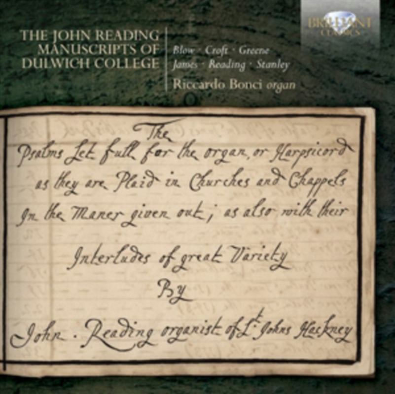 John Reading Manuscripts Of Dulwich College/Product Detail/Classical