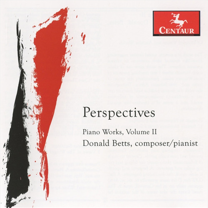 Perspectives: Piano Works Of Donald Betts/Product Detail/Classical
