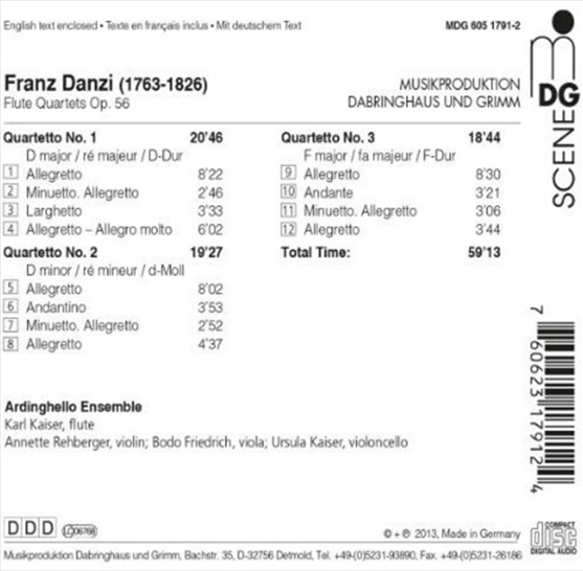 Flute Quartets Op 56/Product Detail/Classical