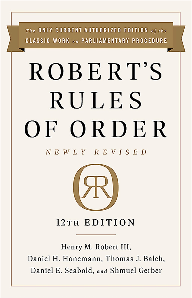 Robert's Rules of Order Newly Revised, 12th edition/Product Detail/Business Leadership & Management