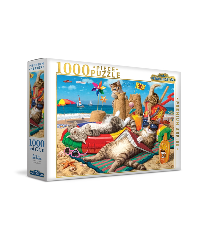 Harlington 1000Pce Puzzle Cats On The Beach/Product Detail/Jigsaw Puzzles