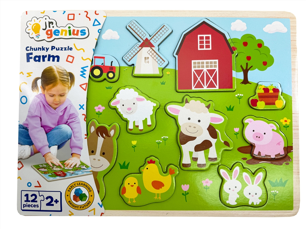 Jr.Genius Chunky Puzzle - Farm 12Pce/Product Detail/Jigsaw Puzzles