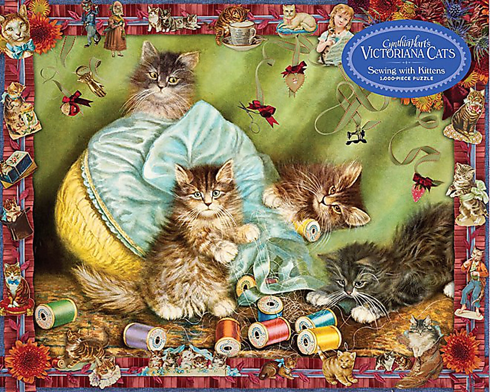 Cynthia Hart's Victoriana Cats: Sewing with Kittens 1,000-Piece Puzzle/Product Detail/Jigsaw Puzzles