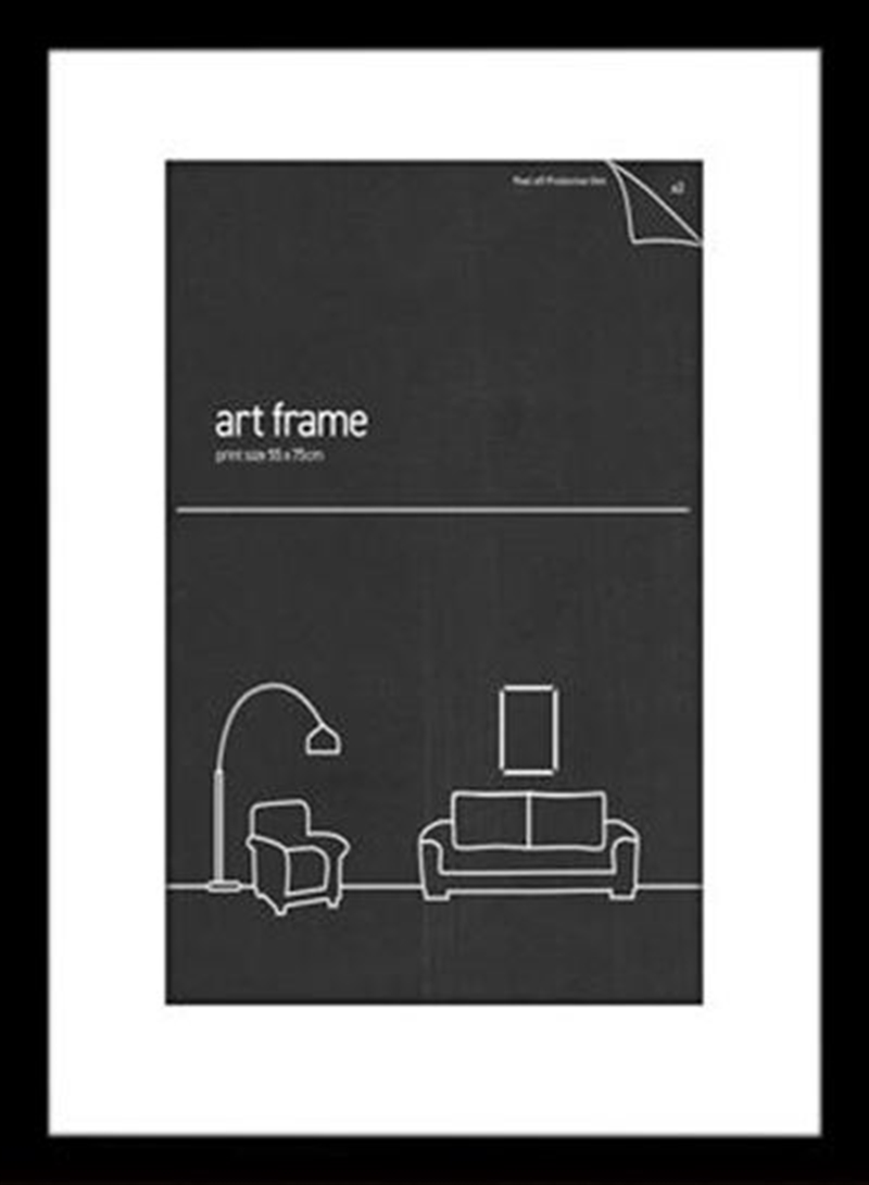 50x70 Frame Black with single mat - Fits A2 Print/Product Detail/Decor