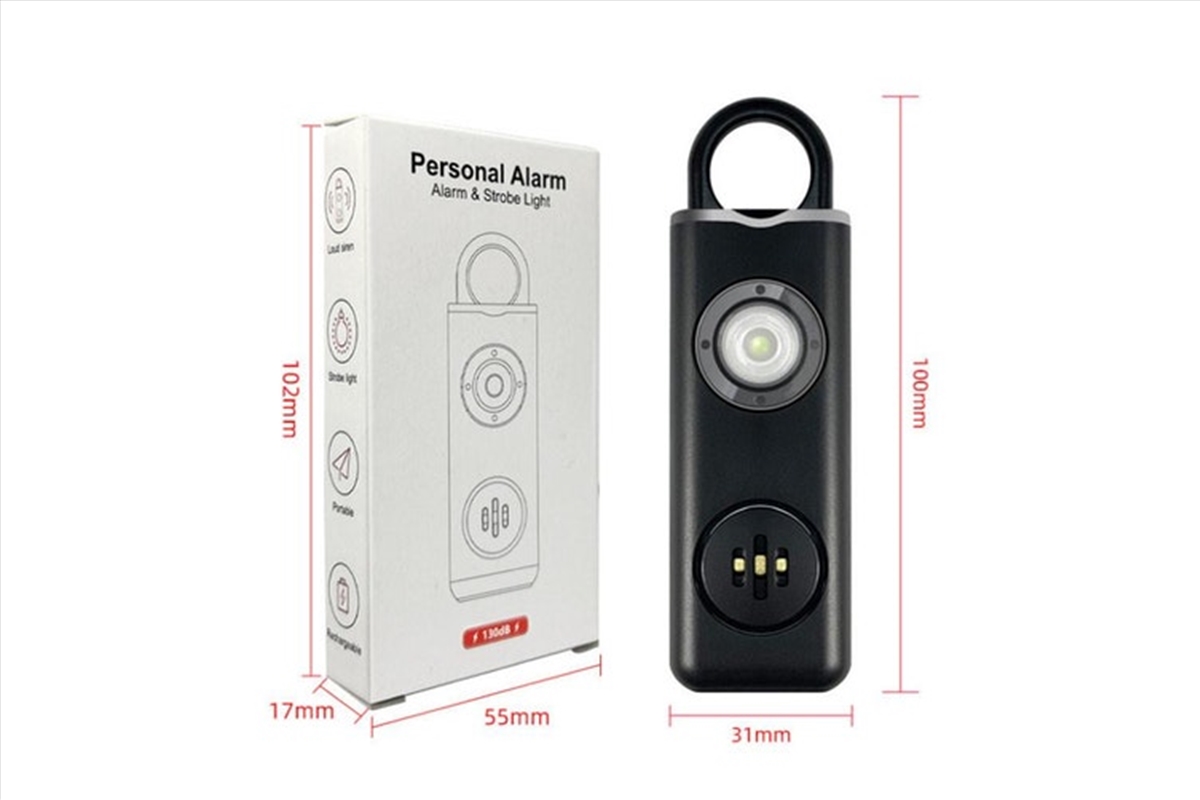 Personal Safety Alarm Rechargeable with Flashlight - 1pack - Black/Product Detail/Accessories