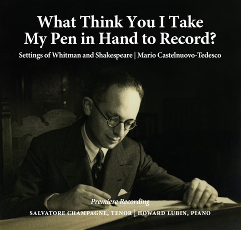 What Think You I Take My Pen In Hand To Record/Product Detail/Classical