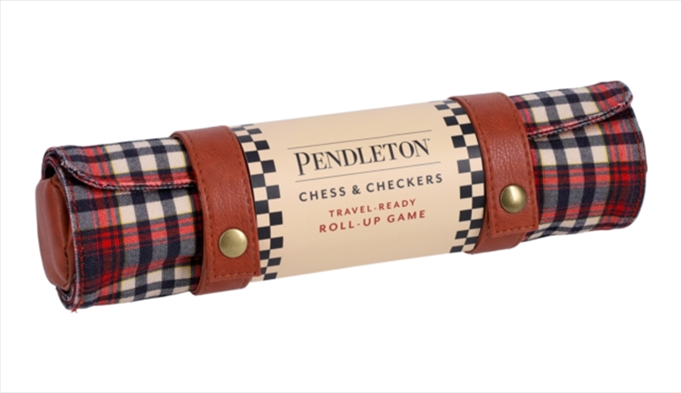 Pendleton Red Black Check Pattern Chess & Checkers : Travel-Ready Roll-Up Game/Product Detail/Games Accessories