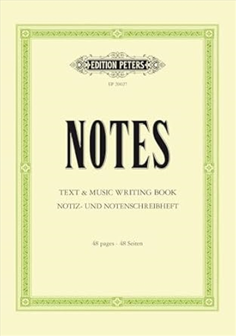 Notes: Text & Music Writing Book / Notiz- Und Notenschreibheft/Product Detail/Arts & Entertainment