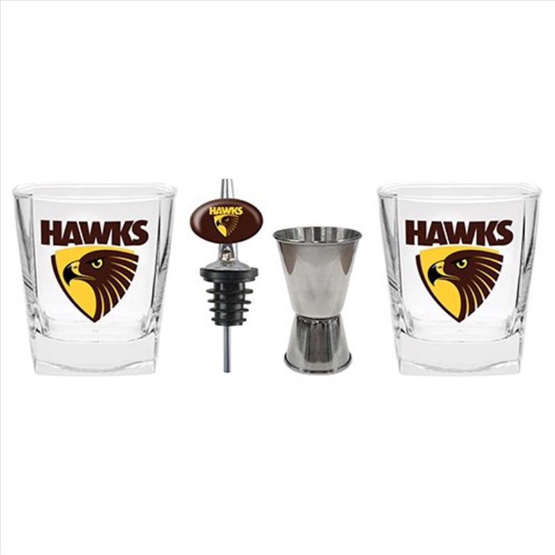 AFL: Hawthorn - S/2 Glass Jigger & Pourer/Product Detail/Drinkware