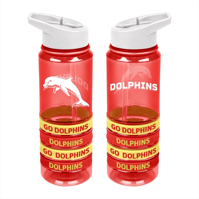 NRL: Dolphins - Ps Bottle W Bands/Product Detail/Drinkware