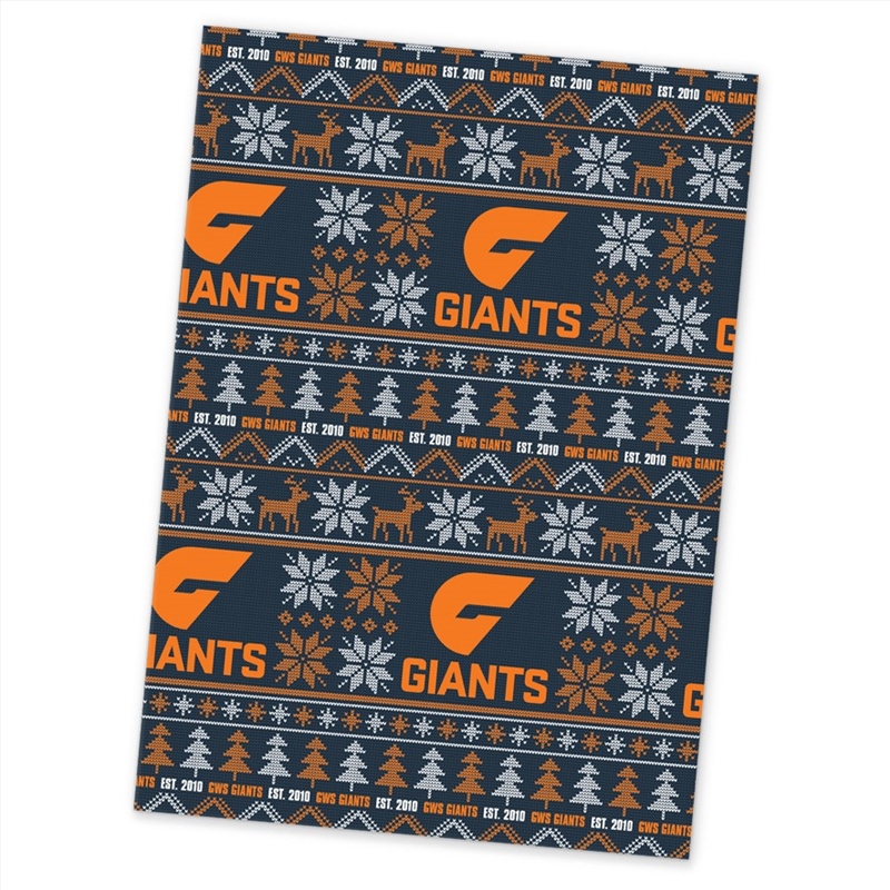 AFL: Gws Giants - Xmas Wrapping Paper/Product Detail/Party Accessories