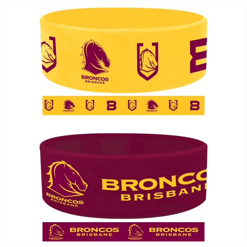 NRL: Broncos - Set Of 2 Wrist Bands/Product Detail/Jewellery