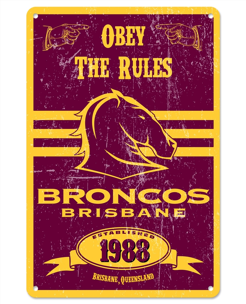 NRL: Broncos - Retro Metal Sign/Product Detail/Posters & Prints
