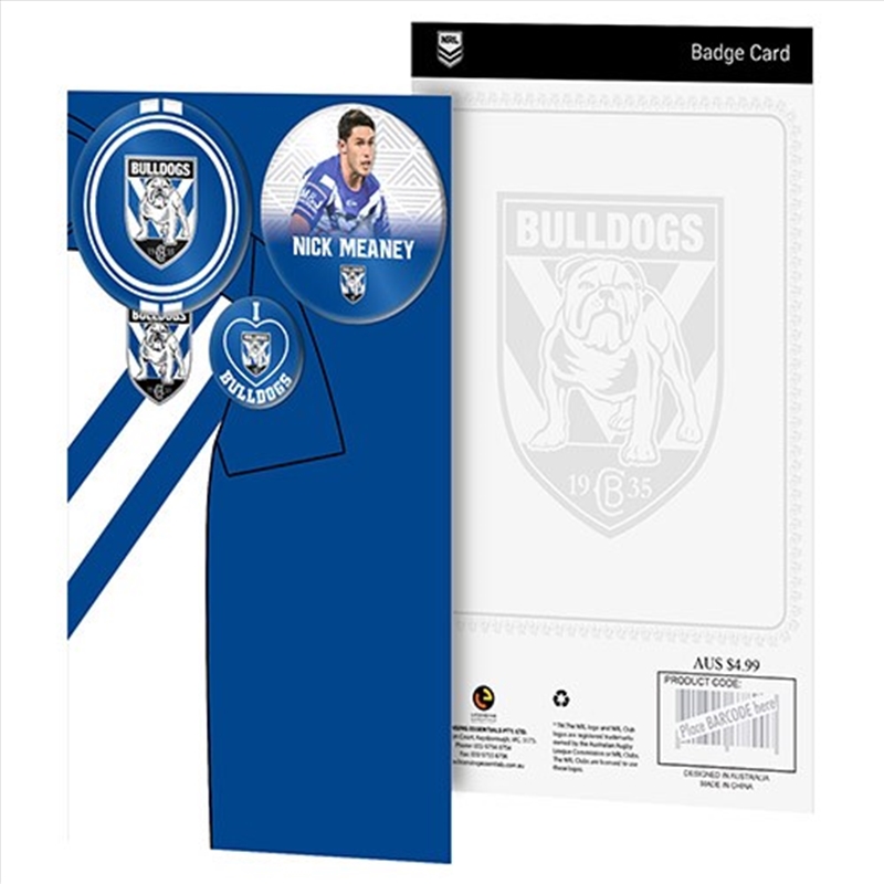 NRL: Bulldogs - 3 Badge Backing Card/Product Detail/Stationery