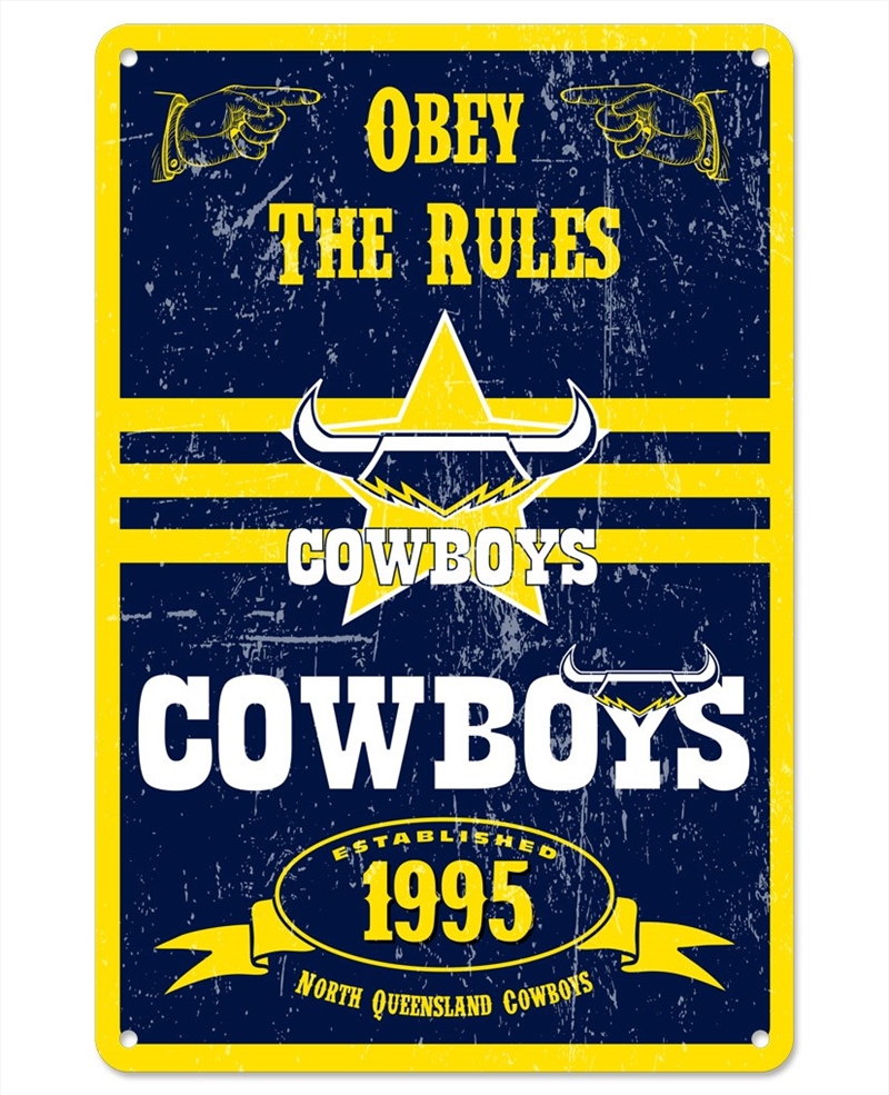 NRL: Cowboys - Retro Metal Sign/Product Detail/Posters & Prints