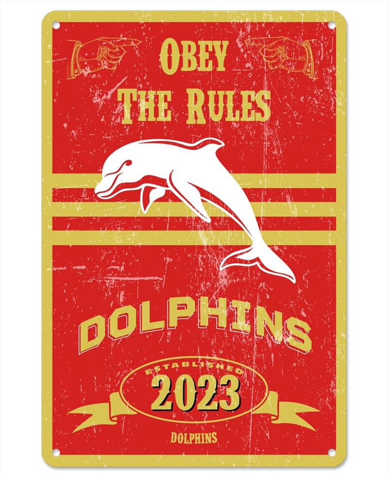 NRL: Dolphins - Retro Metal Sign/Product Detail/Posters & Prints